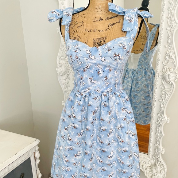 SALE New York Couture Disney Frozen OLAF Bustier Tie Straps Pinafore Dress - Picture 3 of 6